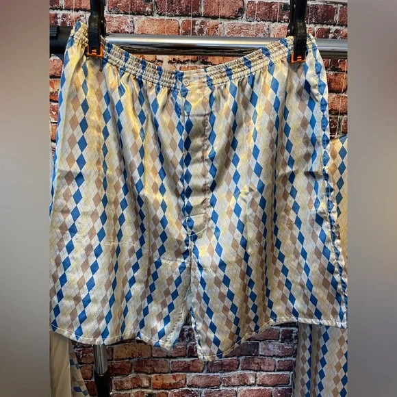 Vintage Midcentury Haband satin pajama set shirt shorts & matching robe 4 piece - Picture 5 of 13